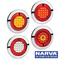 Narva Model 56 LED Rear Direction Lamps with 155mm Contoured Chrome Cover
